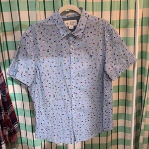Penguin Light Blue Patterned Casual Shirt